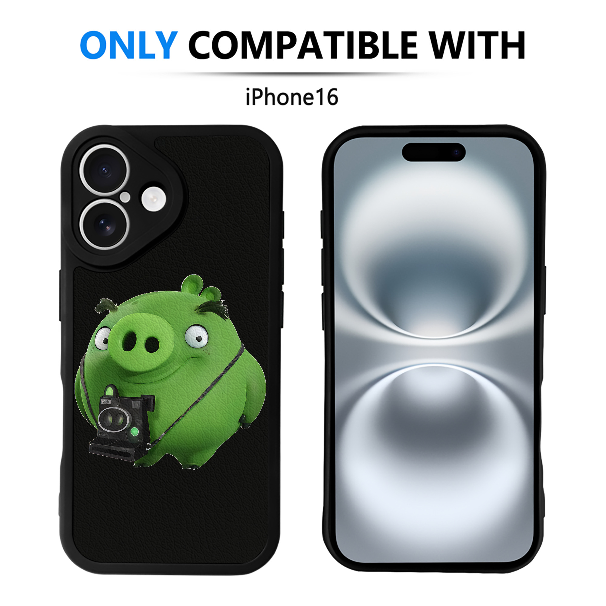 （画像用） Angry Birds アングリーバード 【iPhone 16シリーズ対応】シリコンスマホケース（レザー調） 材質：シリコン